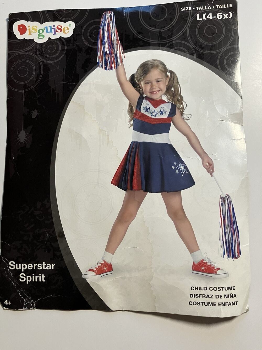 Disguise Cheerleader Superstar Spirit Halloween Dress Up Child Size L (4-6X)